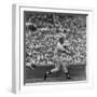 Action Shot of Chicago Cub's Ernie Banks Smacking the Pitched Baseball-John Dominis-Framed Premium Photographic Print