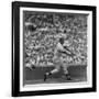 Action Shot of Chicago Cub's Ernie Banks Smacking the Pitched Baseball-John Dominis-Framed Premium Photographic Print