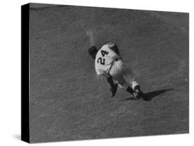Action Shot of Willie Mays During the Giant Vs. Dodgers Game-Yale Joel-Stretched Canvas