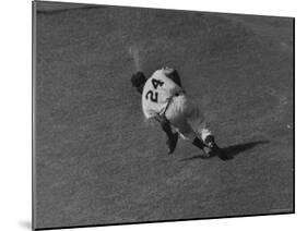 Action Shot of Willie Mays During the Giant Vs. Dodgers Game-Yale Joel-Mounted Premium Photographic Print