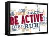 Active Fitness Word Cloud Collage-daveh900-Framed Stretched Canvas