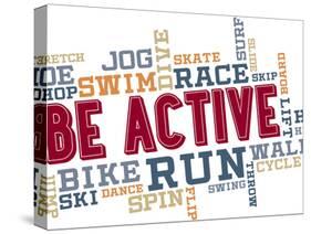 Active Fitness Word Cloud Collage-daveh900-Stretched Canvas