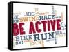 Active Fitness Word Cloud Collage-daveh900-Framed Stretched Canvas