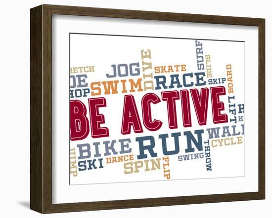 Active Fitness Word Cloud Collage-daveh900-Framed Art Print