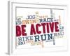 Active Fitness Word Cloud Collage-daveh900-Framed Art Print