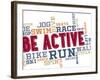 Active Fitness Word Cloud Collage-daveh900-Framed Art Print