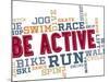 Active Fitness Word Cloud Collage-daveh900-Mounted Art Print