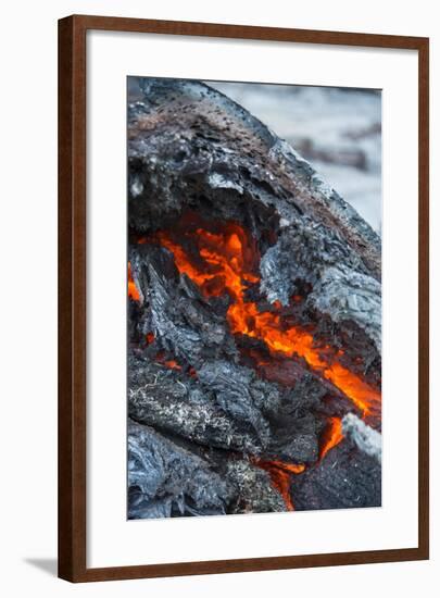 Active Lava Stream, Tolbachik Volcano, Kamchatka, Russia, Eurasia-Michael Runkel-Framed Photographic Print