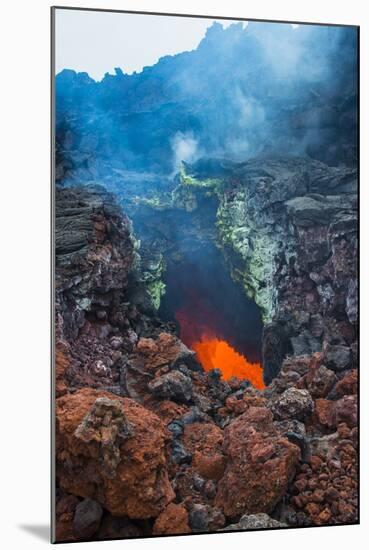 Active Magma in a Stream Below the Tolbachik Volcano, Kamchatka, Russia, Eurasia-Michael Runkel-Mounted Photographic Print