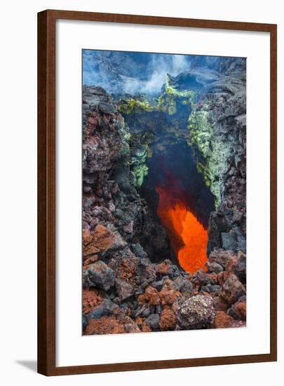 Active Magma in a Stream Below the Tolbachik Volcano, Kamchatka, Russia, Eurasia-Michael Runkel-Framed Photographic Print