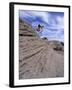 Active Male Rides Slickrock Ridge, Utah, USA-Howie Garber-Framed Photographic Print