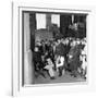 Activist Folk Musician Woody Guthrie Playing for a Crowd of New Yorkers-null-Framed Premium Photographic Print