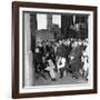 Activist Folk Musician Woody Guthrie Playing for a Crowd of New Yorkers-null-Framed Premium Photographic Print