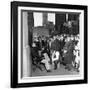 Activist Folk Musician Woody Guthrie Playing for a Crowd of New Yorkers-null-Framed Premium Photographic Print