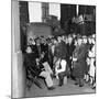 Activist Folk Musician Woody Guthrie Playing for a Crowd of New Yorkers-null-Mounted Premium Photographic Print