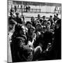 Activist Folk Musician Woody Guthrie Playing for a Crowd of Young New Yorkers in a Park-null-Mounted Premium Photographic Print