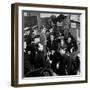 Activist Folk Musician Woody Guthrie Playing for a Group of Servicemen During WWII-Eric Schaal-Framed Premium Photographic Print