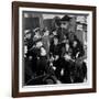 Activist Folk Musician Woody Guthrie Playing for a Group of Servicemen During WWII-Eric Schaal-Framed Premium Photographic Print