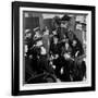 Activist Folk Musician Woody Guthrie Playing for a Group of Servicemen During WWII-Eric Schaal-Framed Premium Photographic Print