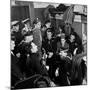 Activist Folk Musician Woody Guthrie Playing for a Group of Servicemen During WWII-Eric Schaal-Mounted Premium Photographic Print