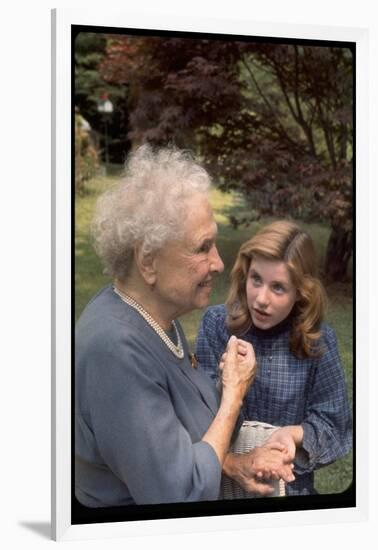 Activist for the Disabled, Helen Keller, Meeting Actress Patty Duke in "The Miracle Worker"-Nina Leen-Framed Photographic Print