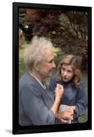 Activist for the Disabled, Helen Keller, Meeting Actress Patty Duke in "The Miracle Worker"-Nina Leen-Framed Photographic Print