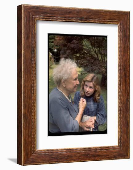 Activist for the Disabled, Helen Keller, Meeting Actress Patty Duke in "The Miracle Worker"-Nina Leen-Framed Photographic Print