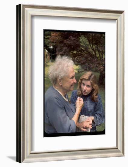 Activist for the Disabled, Helen Keller, Meeting Actress Patty Duke in "The Miracle Worker"-Nina Leen-Framed Photographic Print