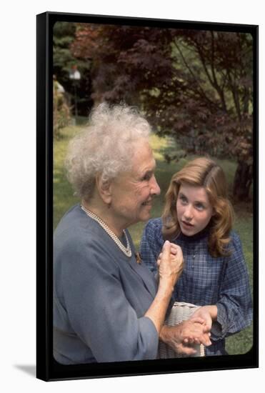 Activist for the Disabled, Helen Keller, Meeting Actress Patty Duke in "The Miracle Worker"-Nina Leen-Framed Stretched Canvas