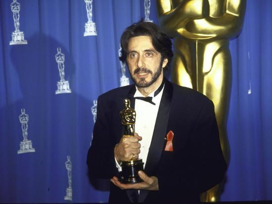 'Actor Al Pacino Holding His Oscar in Press Room at Academy Awards