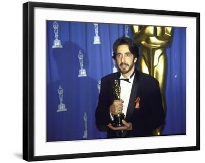 'Actor Al Pacino Holding His Oscar in Press Room at Academy Awards