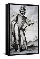 Actor Bellemore in Role of Matamoro in Illusion Comique, 1635, Play by Pierre Corneille-null-Framed Stretched Canvas