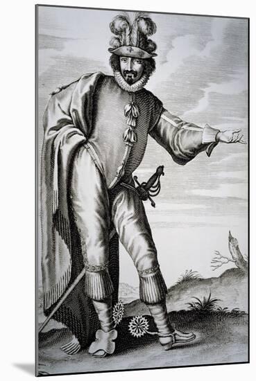 Actor Bellemore in Role of Matamoro in Illusion Comique, 1635, Play by Pierre Corneille-null-Mounted Giclee Print