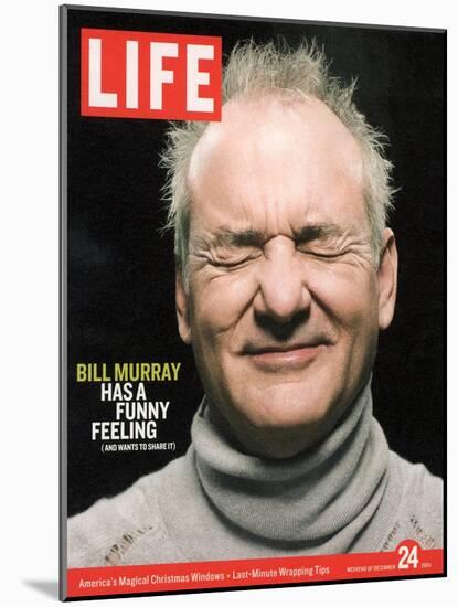 Actor Bill Murray with Eyes Closed, December 24, 2004-Karina Taira-Mounted Photographic Print