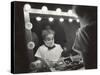 Actor Charles Chaplin Clowning at Make-Up Mirror During Filming of "Limelight"-W^ Eugene Smith-Stretched Canvas