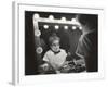 Actor Charles Chaplin Clowning at Make-Up Mirror During Filming of "Limelight"-W^ Eugene Smith-Framed Premium Photographic Print