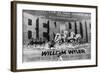 Actor Charlton Heston Posing in Front of Billboard of Film, Ben Hur-null-Framed Photographic Print