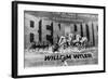 Actor Charlton Heston Posing in Front of Billboard of Film, Ben Hur-null-Framed Photographic Print