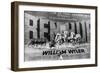 Actor Charlton Heston Posing in Front of Billboard of Film, Ben Hur-null-Framed Photographic Print