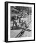 Actor Cornel Wilde and His Wife, Patricia, Sitting by the Pool-null-Framed Photographic Print