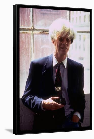 Actor David Bowie, as Artist Andy Warhol, in a Publicity Still for the Film "Basquait"-Marion Curtis-Framed Stretched Canvas