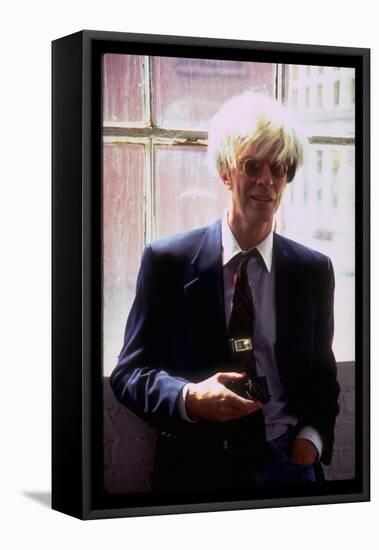 Actor David Bowie, as Artist Andy Warhol, in a Publicity Still for the Film "Basquait"-Marion Curtis-Framed Stretched Canvas