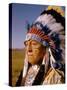 Actor Dressed as American Indian Chief For Role in Motion Picture "Around the World in 80 Days"-Gjon Mili-Stretched Canvas