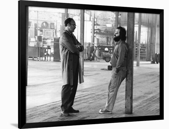 Actor Gene Hackman and film director Francis Ford Coppola on the set of the film The Conversation,-null-Framed Photo