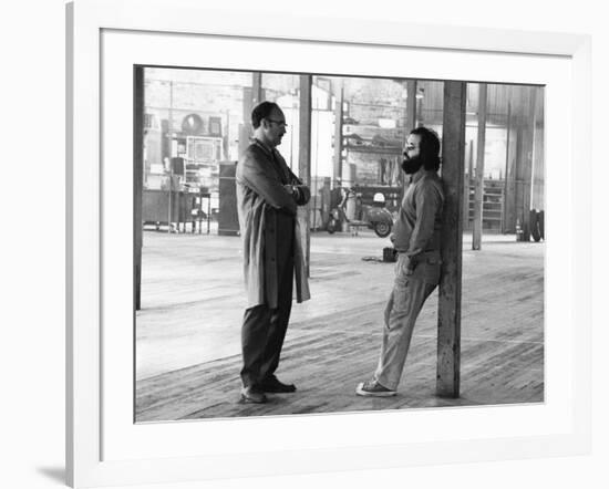 Actor Gene Hackman and film director Francis Ford Coppola on the set of the film The Conversation,-null-Framed Photo