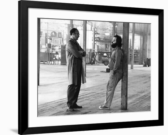 Actor Gene Hackman and film director Francis Ford Coppola on the set of the film The Conversation,-null-Framed Photo