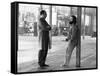 Actor Gene Hackman and film director Francis Ford Coppola on the set of the film The Conversation,-null-Framed Stretched Canvas