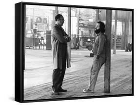 Actor Gene Hackman and film director Francis Ford Coppola on the set of the film The Conversation,-null-Framed Stretched Canvas