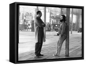 Actor Gene Hackman and film director Francis Ford Coppola on the set of the film The Conversation,-null-Framed Stretched Canvas