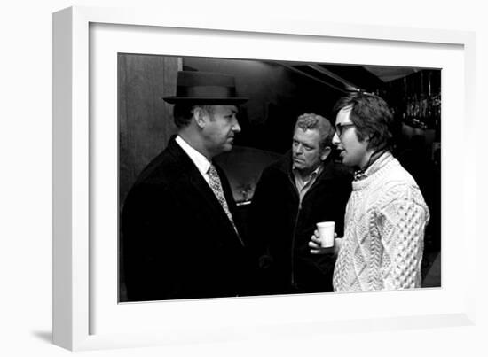 Actor Gene Hackman (l) and film director William Friedkin (r) on the set of the film The French Con-null-Framed Photo